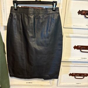 Black Leather Pencil Skirt